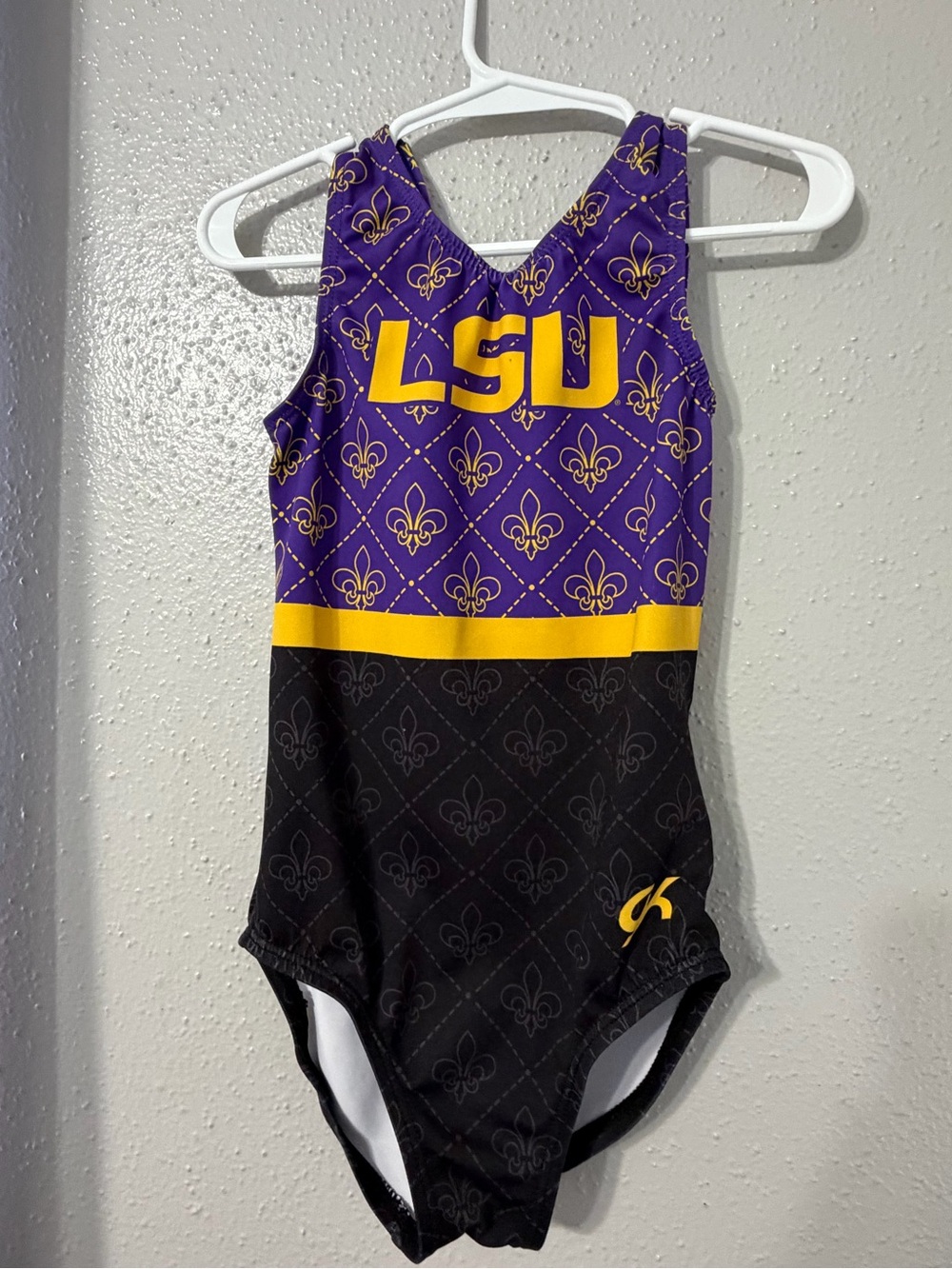 GK Kids Purple Yellow Black LSU Athletic Leotard
